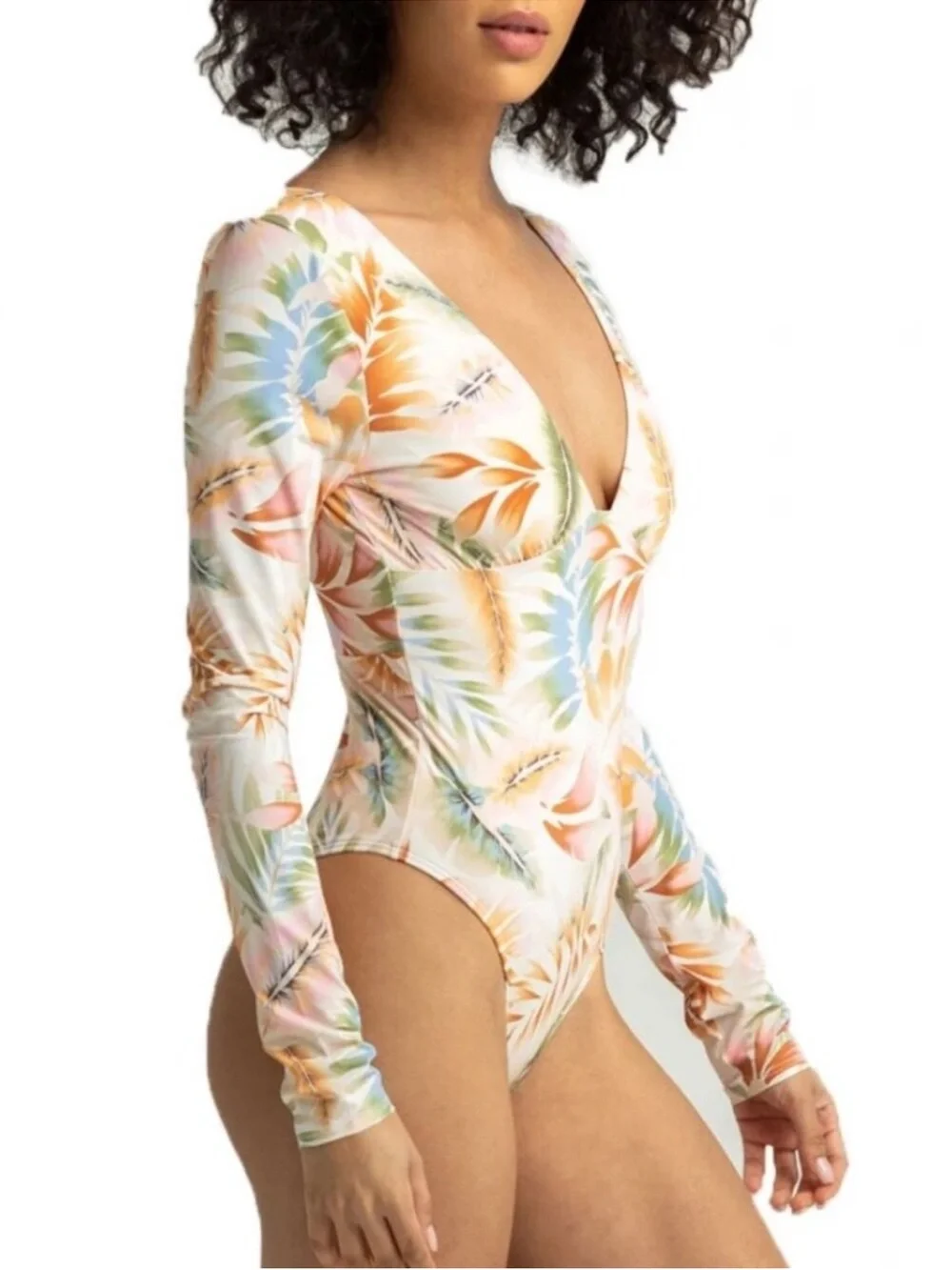 Billabong Island Calling Long Sleeve One-Piece - Salt Crystal - Size Medium - Picture 4 of 6